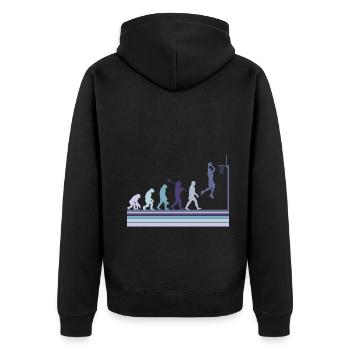 Basketball Sports Evolution for BBall Lovers Dunk - Unisex Premium Organic Zip Hoodie - black - Back - Nico (187cm)