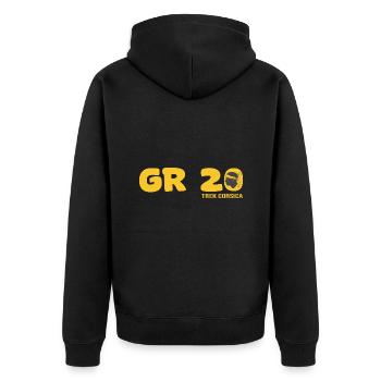 GR 20 trek corse gr 20 trekking randonnée - Unisex Premium Bio Zip Hoodie - Schwarz - Hinten - Nico (187cm)