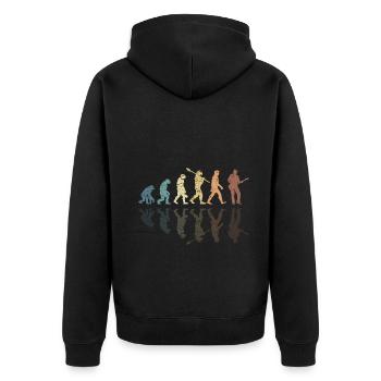 Human Evolution Guitar Band Retro Vintage - Veste à capuche bio Premium Unisexe - noir - Dos - Nico (187cm)