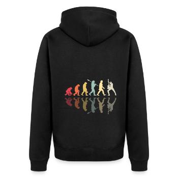 Human Evolution Guitar Band Retro Vintage - Veste à capuche bio Premium Unisexe - noir - Dos - Nico (187cm)