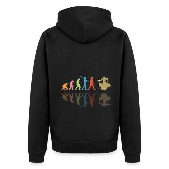 Evolution de l’homme Drums Band Retro Vintage Drummer - Veste à capuche bio Premium Unisexe - noir - Dos - Nico (187cm)