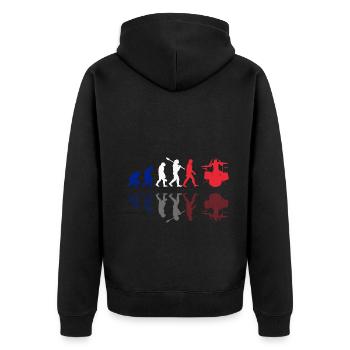 Evolution de l’homme Drums Band Retro Vintage Drummer - Veste à capuche bio Premium Unisexe - noir - Dos - Nico (187cm)