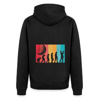 Golf Evolution From Monkey To Men BBall Lovers - Unisex Premium Bio Zip Hoodie - Schwarz - Hinten - Nico (187cm)