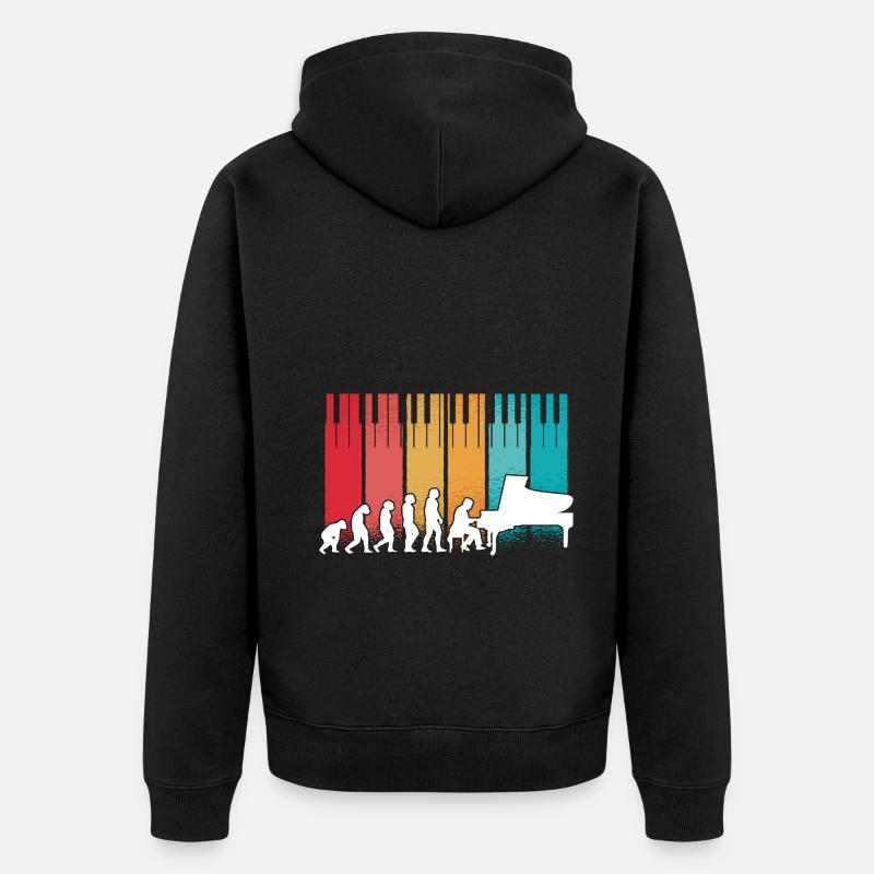 Evolution Piano Musicien Clavier Orchestre - Veste à capuche bio Premium Unisexe - noir
