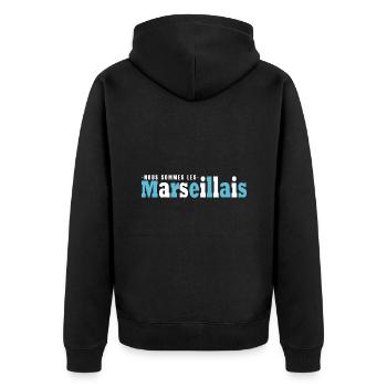 Marseille nous sommes les Marseillais football OM - Veste à capuche bio Premium Unisexe - noir - Dos - Nico (187cm)