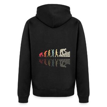 Roofer Human Evolution Retro Vintage Construction - Unisex Premium Organic Zip Hoodie - black - Back - Nico (187cm)