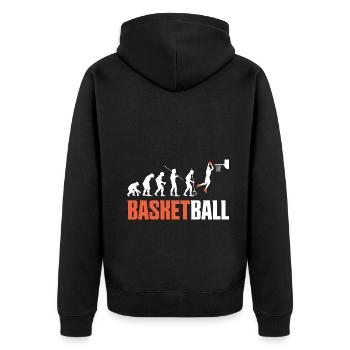 Basketball Evolution From Monkey To Men BBall - Veste à capuche bio Premium Unisexe - noir - Dos - Nico (187cm)