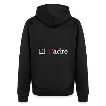 cadeau papa El padré cadeau papa fête - Veste à capuche bio Premium Unisexe - noir - Dos - Nico (187cm)