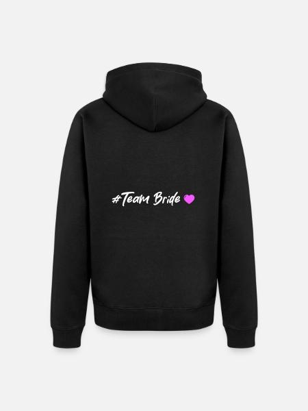 Team Bride Heart - Unisex Premium Organic Zip Hoodie - black