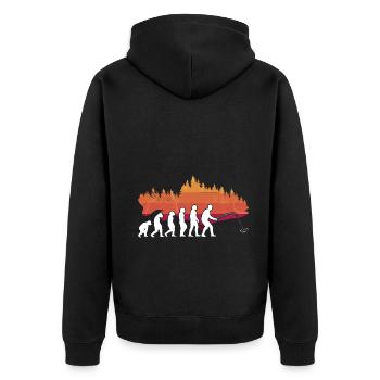 Fishing Evolution Dad Fisherman for Father's Day - Unisex Premium Bio Zip Hoodie - Schwarz - Hinten - Nico (187cm)