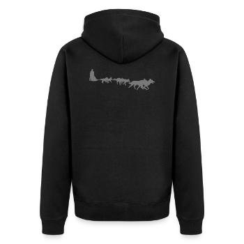 huskies - Unisex Premium Organic Zip Hoodie - black - Back - Nico (187cm)