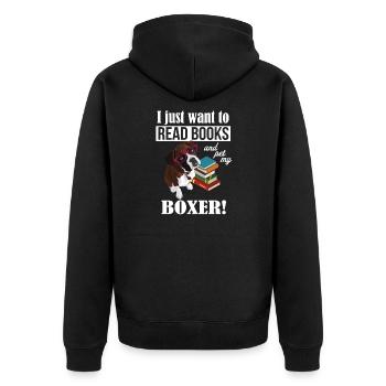 Cadeau Boxer Dog - Veste à capuche bio Premium Unisexe - noir - Dos - Nico (187cm)