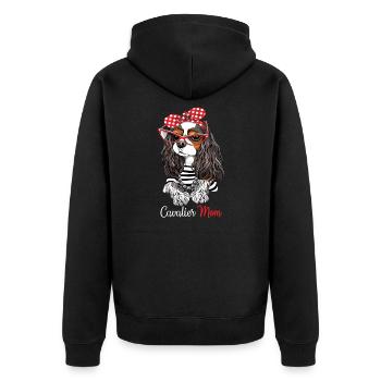 Cavalier King Charles Spaniel - Unisex Premium Organic Zip Hoodie - black - Back - Nico (187cm)