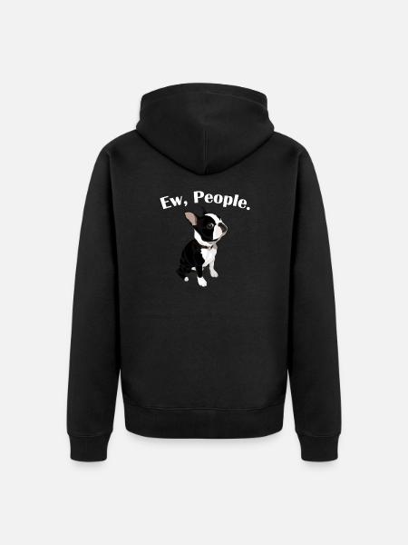 Boston Terrier - Unisex Premium Organic Zip Hoodie - black