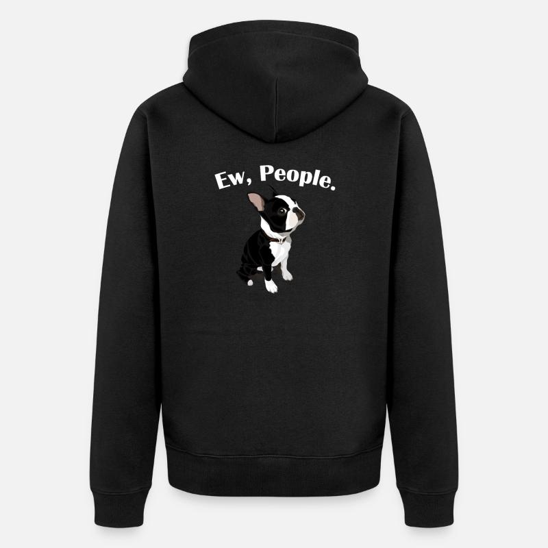 Boston Terrier - Unisex Premium Bio Zip Hoodie - Schwarz