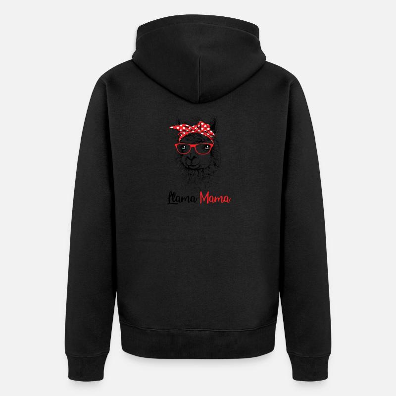 Lama Mama - Veste à capuche bio Premium Unisexe - noir