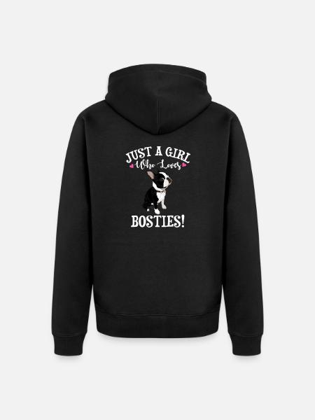 Boston Terrier - Unisex Premium Organic Zip Hoodie - black