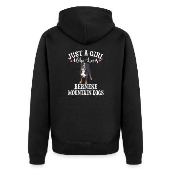 Chien de montagne bernois - Veste à capuche bio Premium Unisexe - noir - Dos - Nico (187cm)