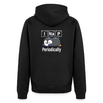 Pinguin - Unisex Premium Bio Zip Hoodie - Schwarz - Hinten - Nico (187cm)