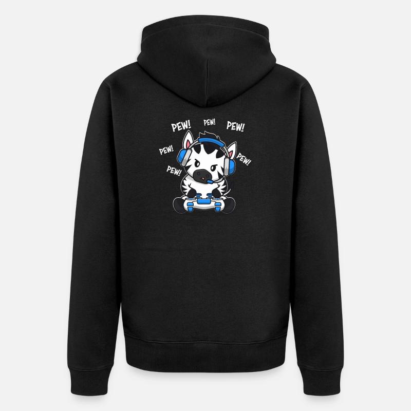 Zebra - Unisex Premium Bio Zip Hoodie - Schwarz