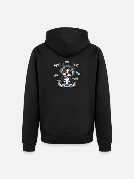 Brown Boston Terrier - Unisex Premium Organic Zip Hoodie - black