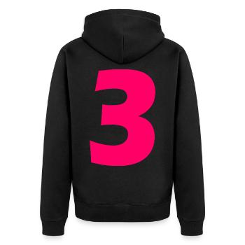 3 - Veste à capuche bio Premium Unisexe - noir - Dos - Nico (187cm)