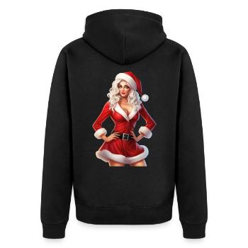 Santa Woman Sexy Seductive Christmas - Unisex Premium Organic Zip Hoodie - black - Back - Nico (187cm)