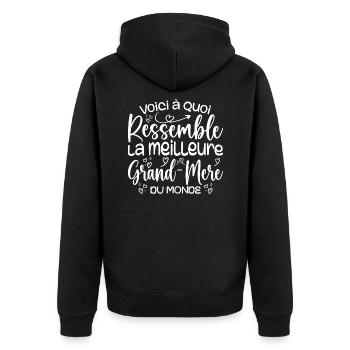 Cadeau Meilleure Grand-mère Cadeau Grand Mere - Veste à capuche bio Premium Unisexe - noir - Dos - Nico (187cm)