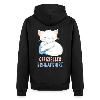 Chemise de nuit officielle Pyjama chat animal mignon - Veste à capuche bio Premium Unisexe - noir - Dos - Nico (187cm)