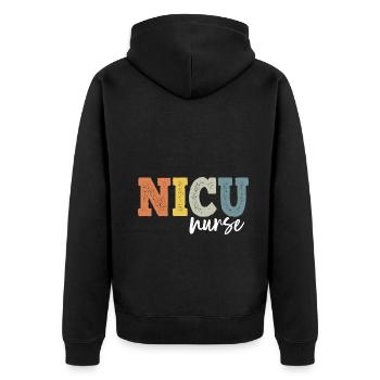 Nicu Nurse Dialysis Nursing RN - Unisex Premium Organic Zip Hoodie - black - Back - Nico (187cm)