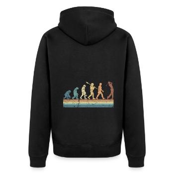 Golf Sports Evolution Of Man Vintage Golfing - Unisex Premium Bio Zip Hoodie - Schwarz - Hinten - Nico (187cm)