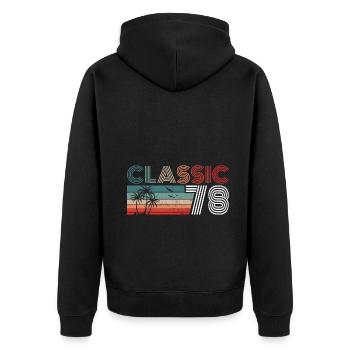 45 Year Old Birthday 2023 Classic 1978 45 Birthday - Unisex Premium Bio Zip Hoodie - Schwarz - Hinten - Nico (187cm)