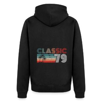 44 ans Anniversaire 2023 Classique 1979 44 Anniversaire - Veste à capuche bio Premium Unisexe - noir - Dos - Nico (187cm)