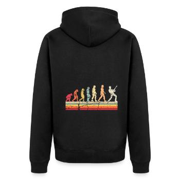 Human Evolution Guitar Band Retro Vintage - Veste à capuche bio Premium Unisexe - noir - Dos - Nico (187cm)