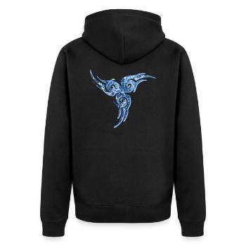 keltisches symbol 17 e 206 - Unisex Premium Bio Zip Hoodie - Schwarz - Hinten - Nico (187cm)