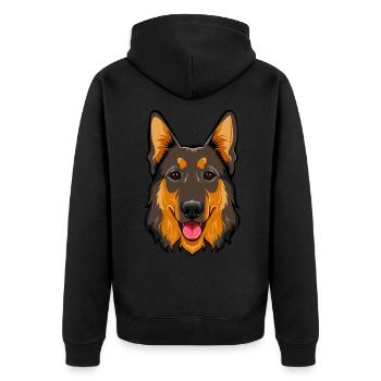 Berger allemand - Veste à capuche bio Premium Unisexe - noir - Dos - Nico (187cm)
