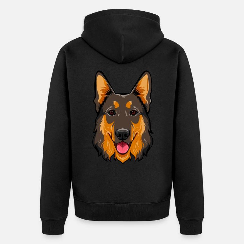 deutscher schäferhung - Unisex Premium Bio Zip Hoodie - Schwarz