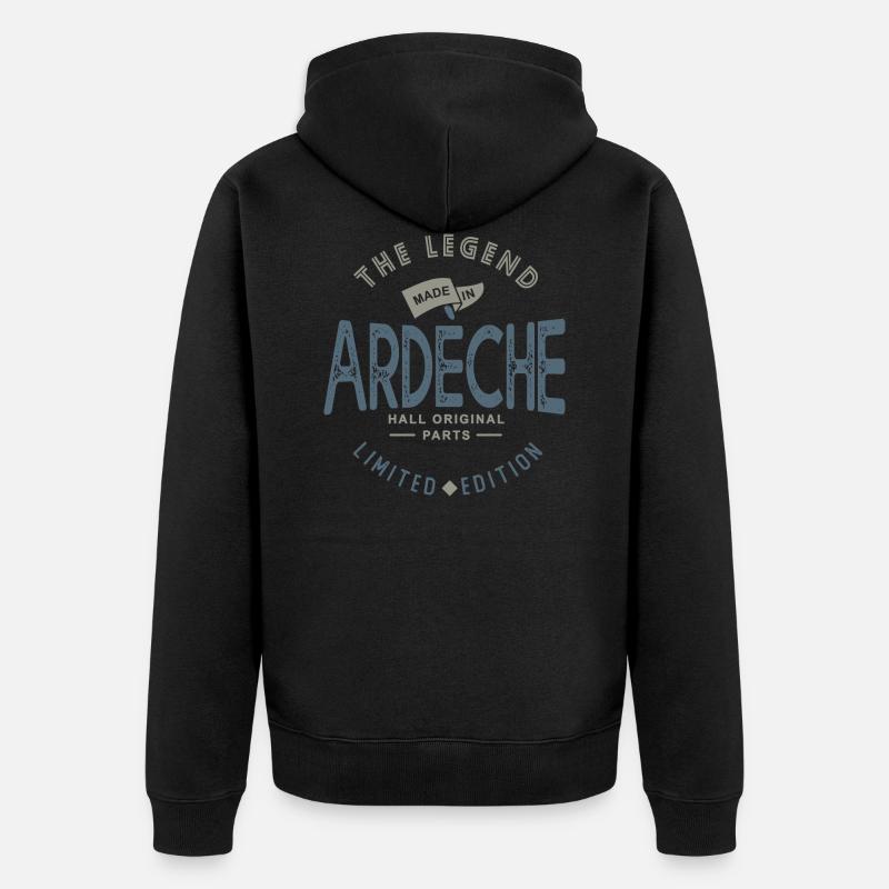 Made in ardèche cadeau ardéchois ardéchoise - Veste à capuche bio Premium Unisexe - noir