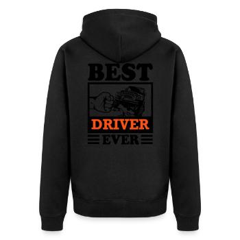 Jeep Driver Offroad Range Rover Off-Road Vehicle - Unisex Premium Organic Zip Hoodie - black - Back - Nico (187cm)