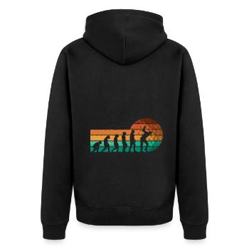 Évolution du golf du singe aux hommes BBall Lovers - Veste à capuche bio Premium Unisexe - noir - Dos - Nico (187cm)