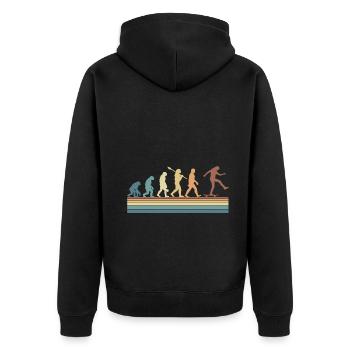 Evolution Skateboarding Skate Retro Streetwear - Unisex Premium Bio Zip Hoodie - Schwarz - Hinten - Nico (187cm)