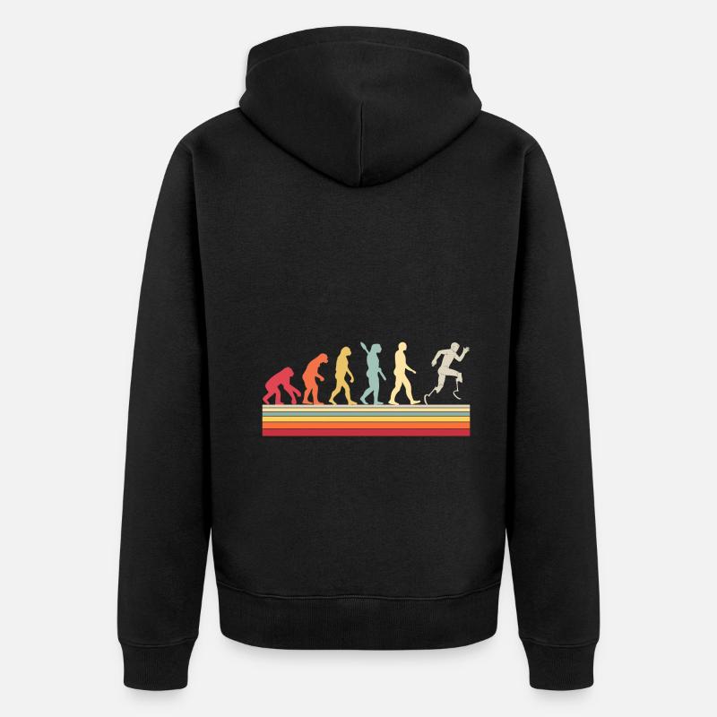 Evolution of Para Running - Unisex Premium Bio Zip Hoodie - Schwarz