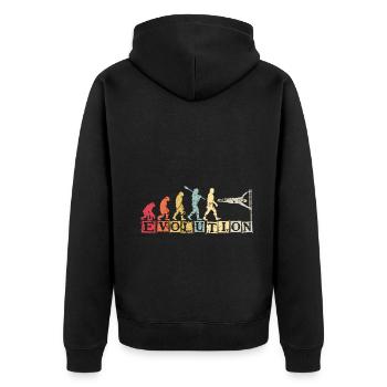 Evolution de l’homme Calisthenics Retro Vintage - Veste à capuche bio Premium Unisexe - noir - Dos - Nico (187cm)
