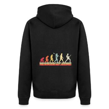 Human Evolution Guitar Band Retro Vintage - Veste à capuche bio Premium Unisexe - noir - Dos - Nico (187cm)