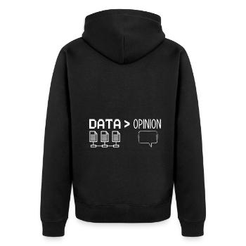 Données > opinion Données d’intelligence artificielle - Veste à capuche bio Premium Unisexe - noir - Dos - Nico (187cm)