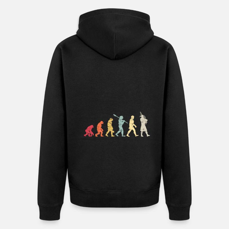Bagpipe Evolution Woodwind Instrument - Unisex Premium Bio Zip Hoodie - Schwarz