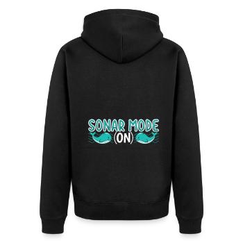 Marine Science Design for an Ocean Student - Unisex Premium Organic Zip Hoodie - black - Back - Nico (187cm)