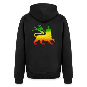 Reggae Rastafarian Lion pour les fans de reggae - Veste à capuche bio Premium Unisexe - noir - Dos - Nico (187cm)