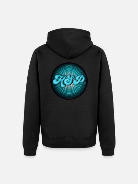 HSP - highly sensitive Person Kreise türkis - Premium økologisk unisex-hættejakke - sort