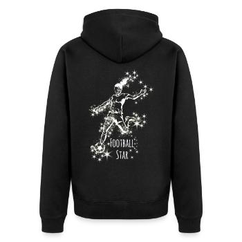 football, footballeur, football féminin, star du football - Veste à capuche bio Premium Unisexe - noir - Dos - Nico (187cm)